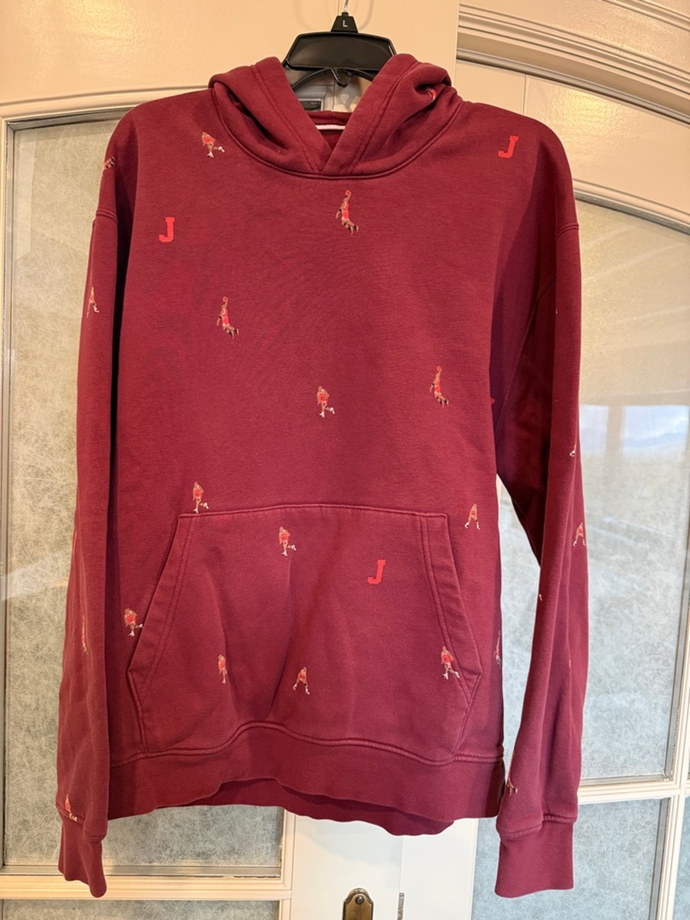 Men’s Jordan size S maroon color hoodie, great condition